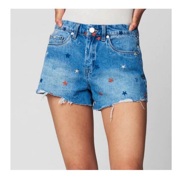 Blank NYC The Barrow Vintage High Rise Stars Embroidered Jean Shorts Sz 28 USA - Picture 5 of 16
